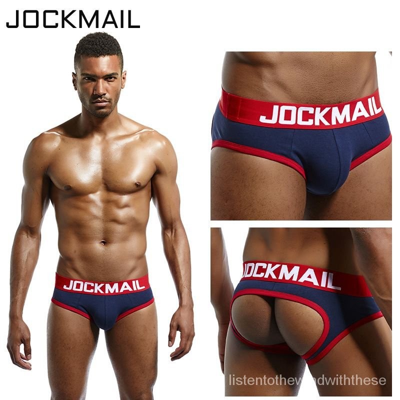 ComradeGAYUnderwear Exposed Ass Pants Pure CottonUConvex Low Waist Briefs Men's Triangle Underwear B