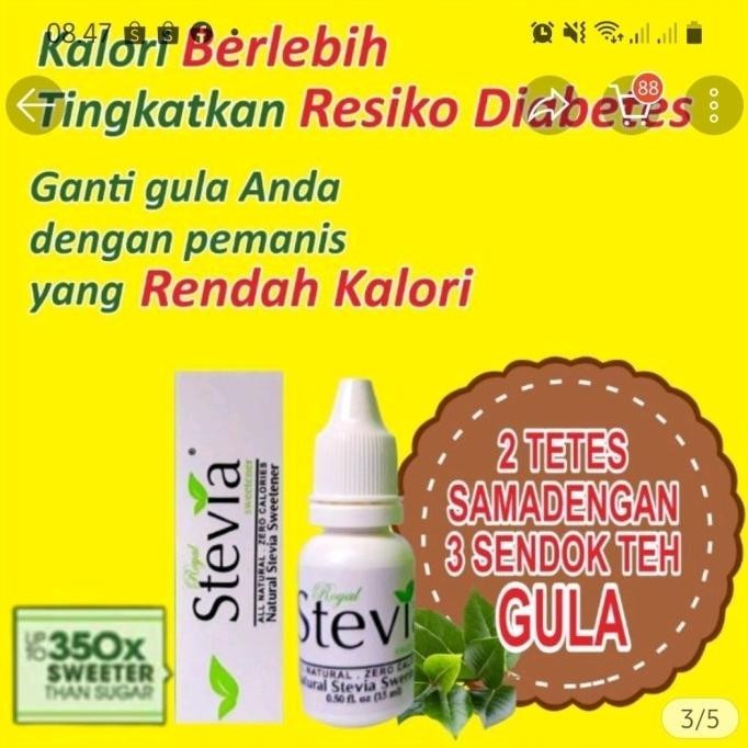 

Royal stevia sweetener 15ml pemanis stevia DS76