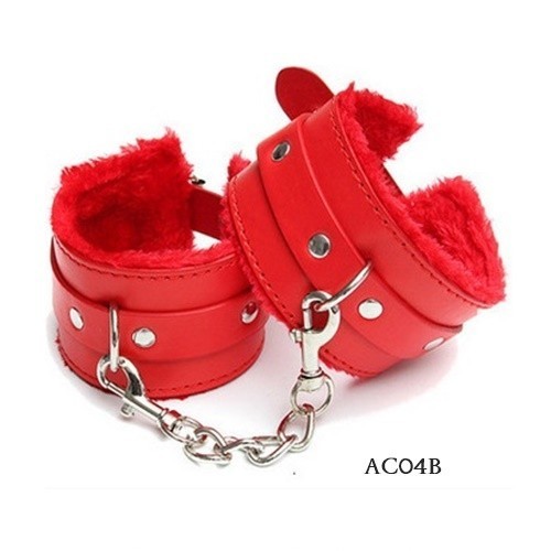 FREE ONGKIR BORGOL BULU CINTA HANDCUFF COSPLAY COSTUME SEXY LINGERIE MERAH AC04B