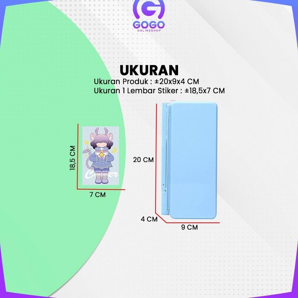 

m-4 GOGO-A73 Tempat Pensil 2IN1 Multifungsi dengan Tatakan Buku dan Papan Tulis Praktis / Kotak Pensil Lipat Tempat Penyimpanan Alat Tulis Anak Sekolah / Pencil Case Book Holder Import Berkualitas