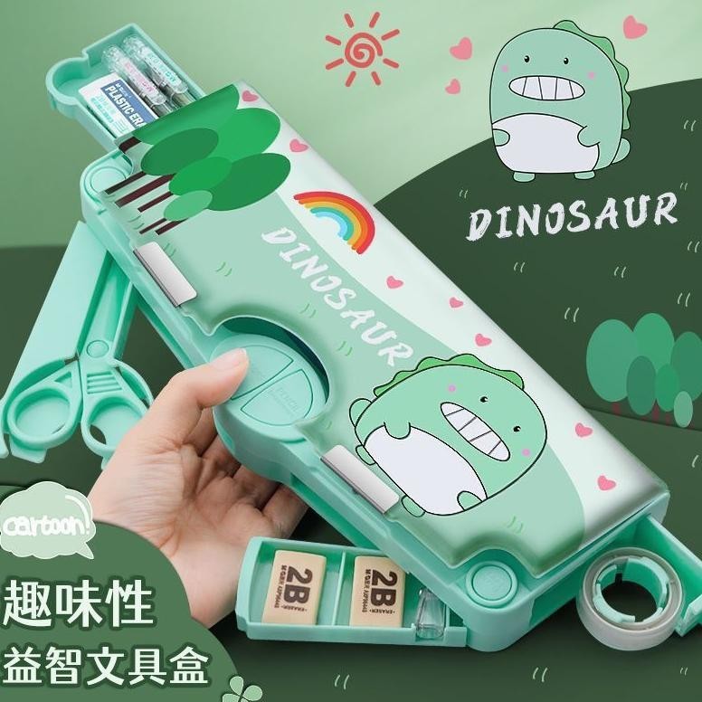 

VE29 Kotak Pensil Multifungsi Pencil Case Tempat Pensil Karakter Roket Dinosaurus Unicorn Space Girl Murah