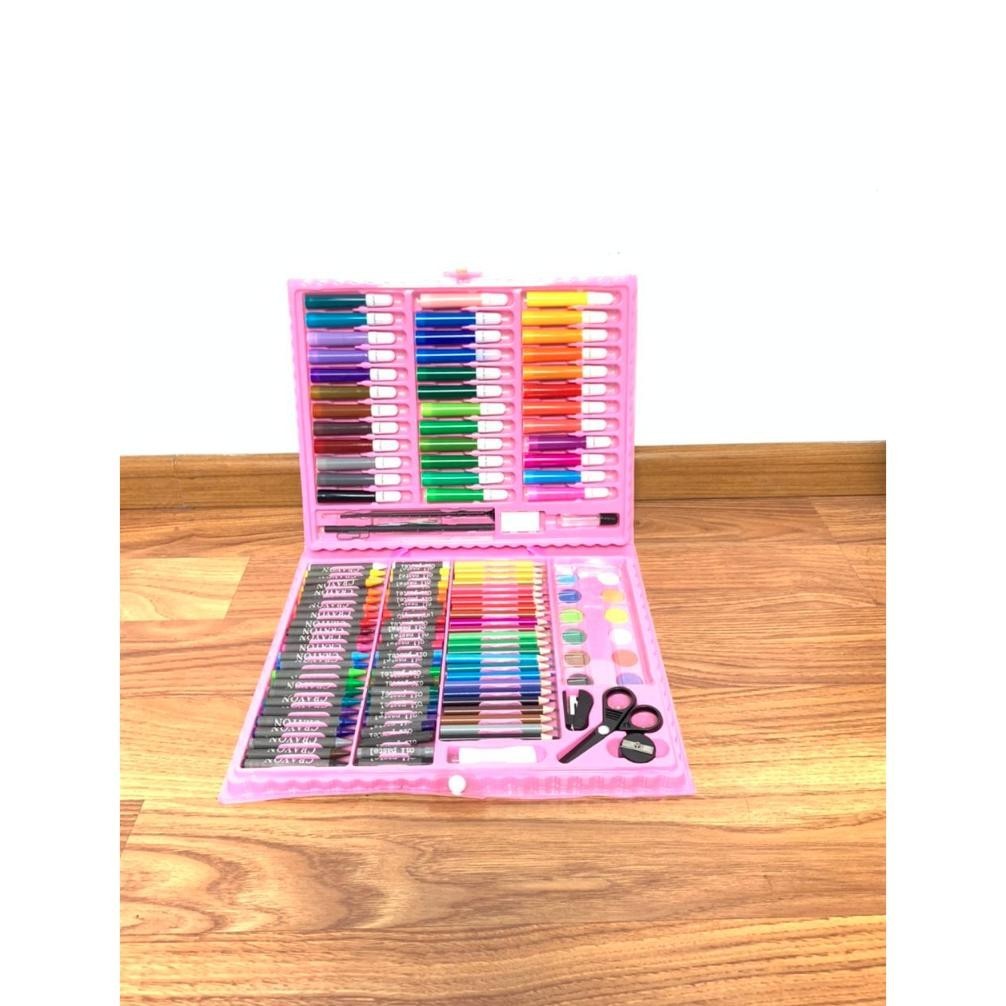 

fgs-3 Perlengkapan Menggambar Krayon Anak Set Koper 150 in 1 Crayon Full Alat Melukis Mewarnai Set KIDS LAND Viral