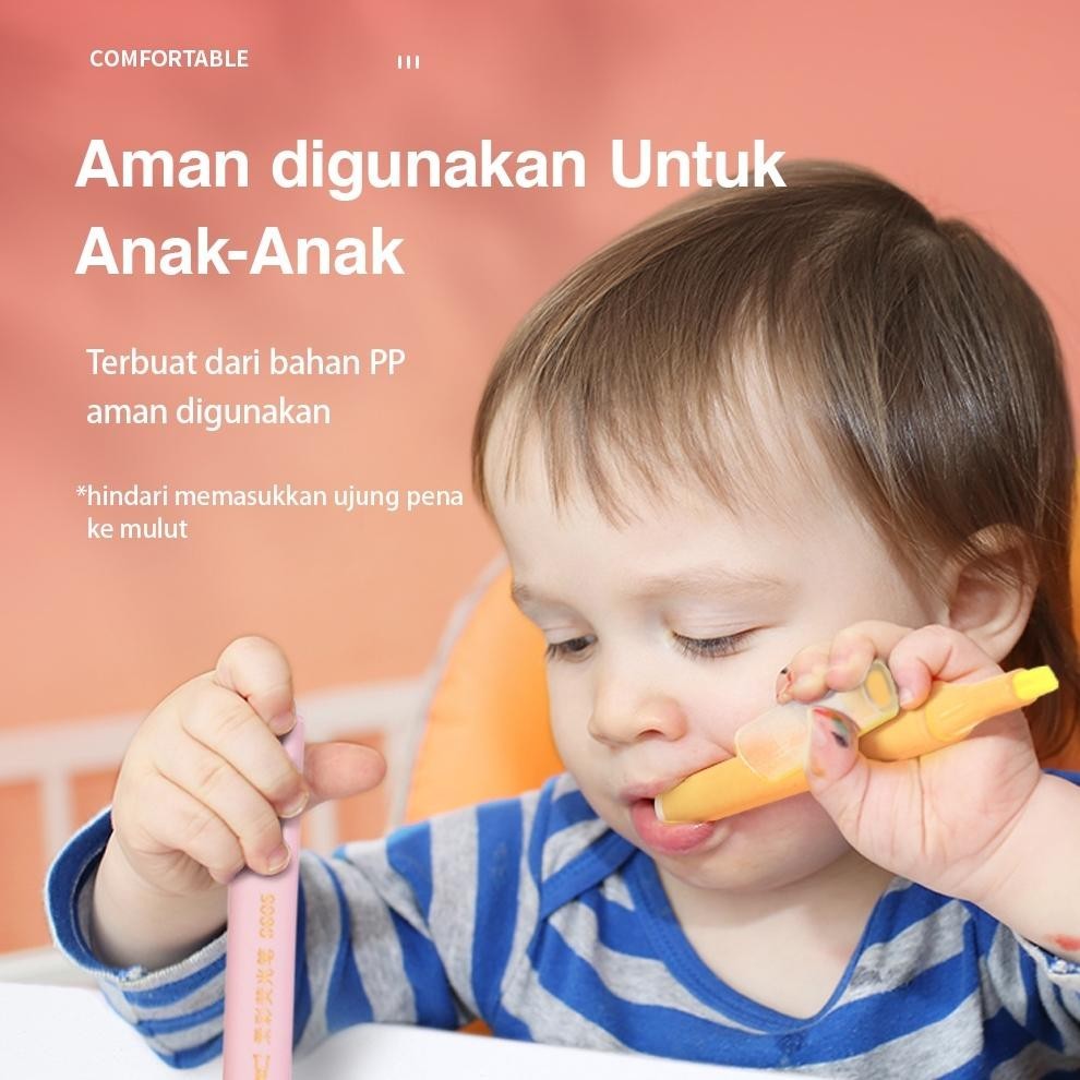 

et-12 Deli Pen Highlighter Macaroon 6 Warna S605 Viral