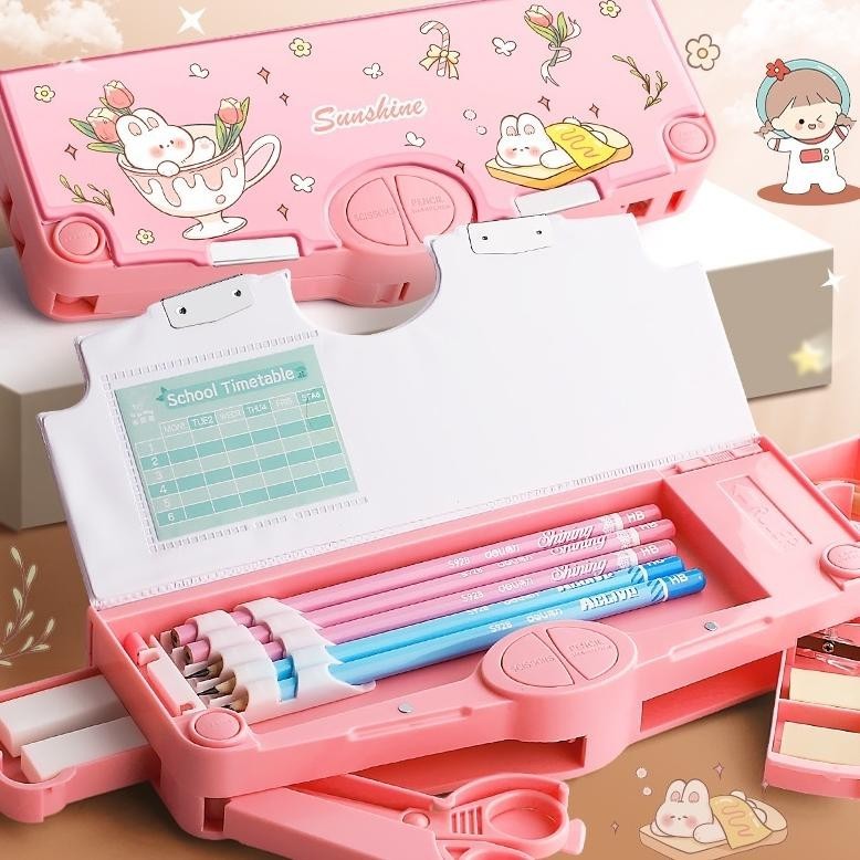 

COD Tempat pensil untuk anak perempuan/Kotak Pensil Pola Kartun Rautan Kapasitas/ Tempat Pensil Multifungsi Motif Termurah