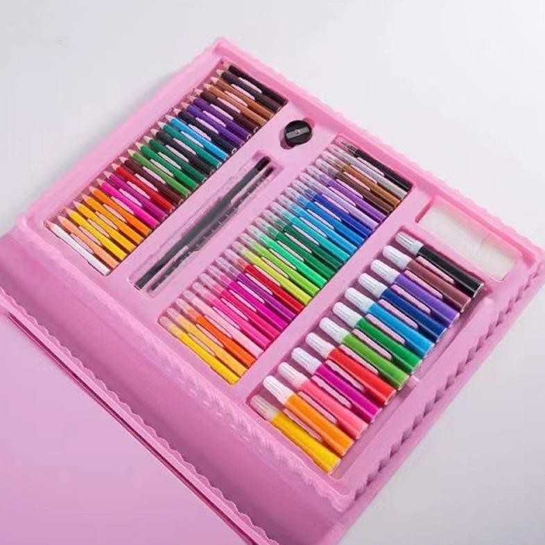 

fx-2 VEVI HOME Crayon Anak Pengasah 208pcs Set Alat Menggambar Melukis Anak-anak Crayon Cat Air Pensil Viral