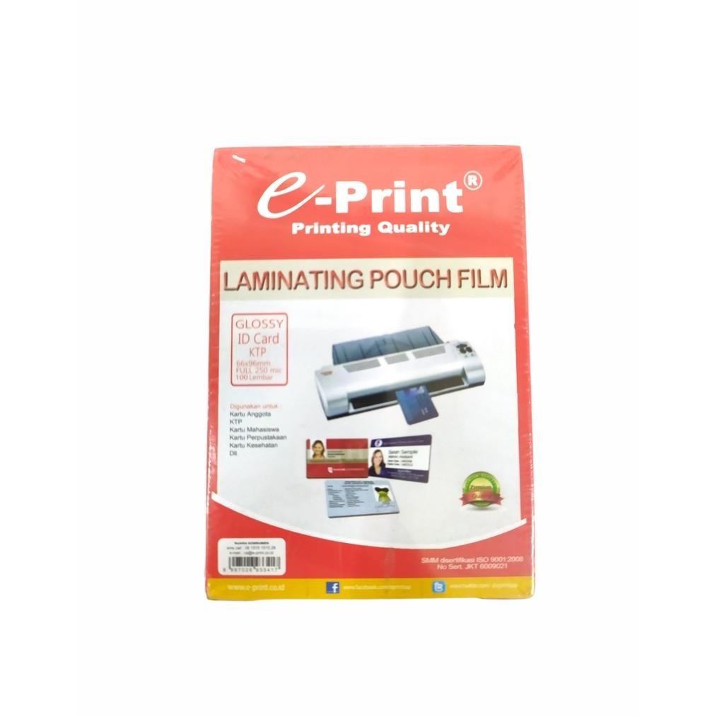 

we-12 E-Print Plastik Laminating Pouch ID Card Ukuran KTP 250 micron (100 Lembar) Premium