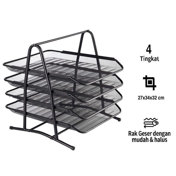 

gha-68 SHENAR, RAK DOKUMEN KERTAS 4 SUSUN / TEMPAT FILE DOKUMEN / LETTER TRAY / PAPER TRAY 4 SUSUN, SHENARCORNER168 Premium