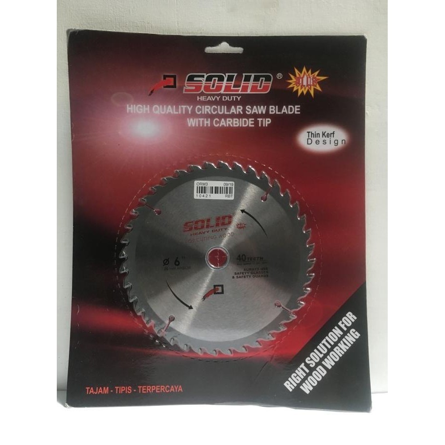 ~~~] Mata Gergaji Circle Circular Saw Blade 6 Inch 40T Solid