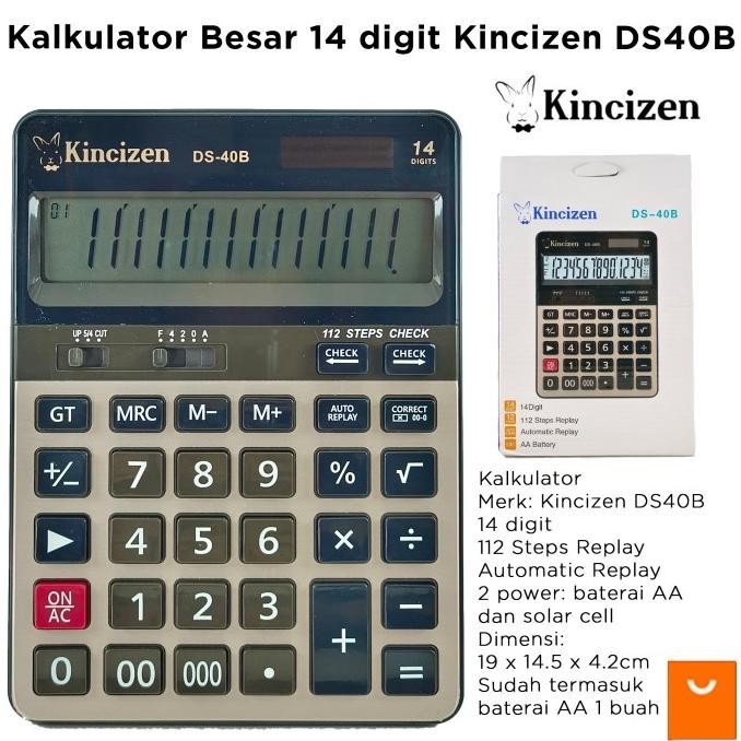 

NEW Kalkulator Besar 14 digit Kincizen DS40B