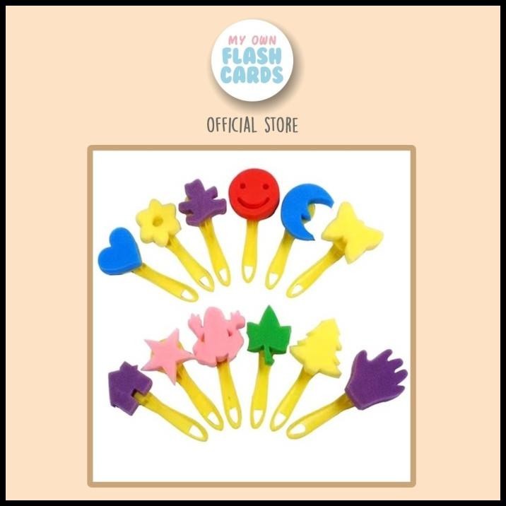 

Set Of 12 Character Sponge Brush Stamp - Kuas Spons Painting Lukis