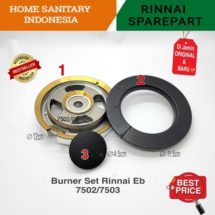 BURNER SET KOMPOR GAS TANAM RINNAI RB 7502 /7503 ORIGINAL