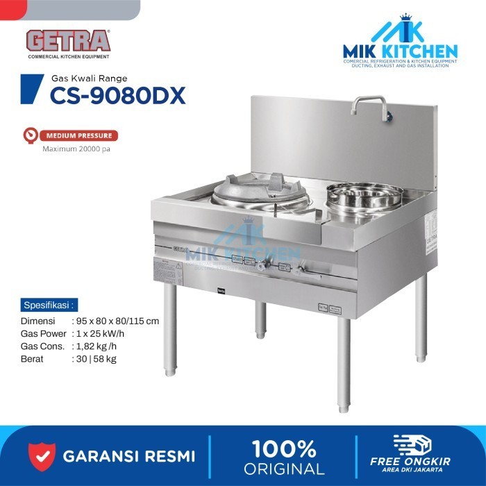 GETRA GAS KWALI RANGE CS-9080DX CS-9080 STAINLESS / KOMPOR
