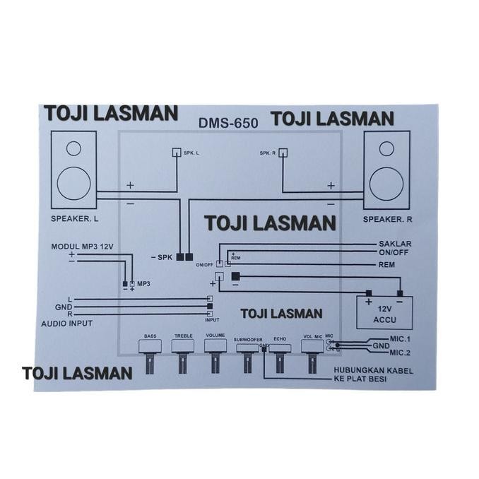 12V Dc Kit Aktif Mobil Car Karaoke Mic Echo Accu Aki Subw 650 Subwofer