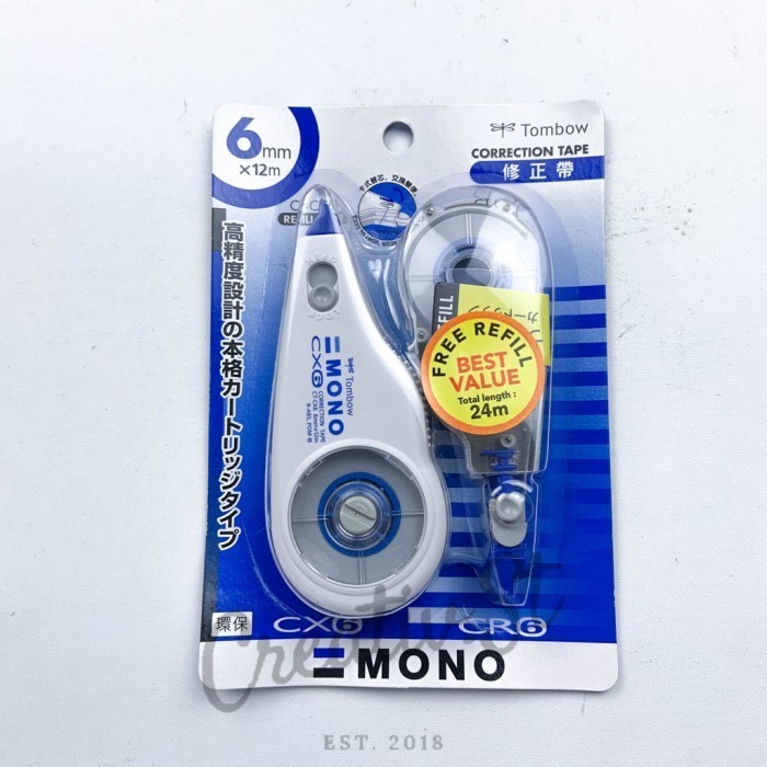 

Sale Tombow Mono Correction Tape Cx6Cr6 + Refill