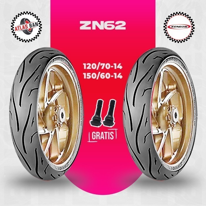 Paket Ban Tubles Motor AEROX ZENEOS ZN62 120/70 - 150/60 Ring 14