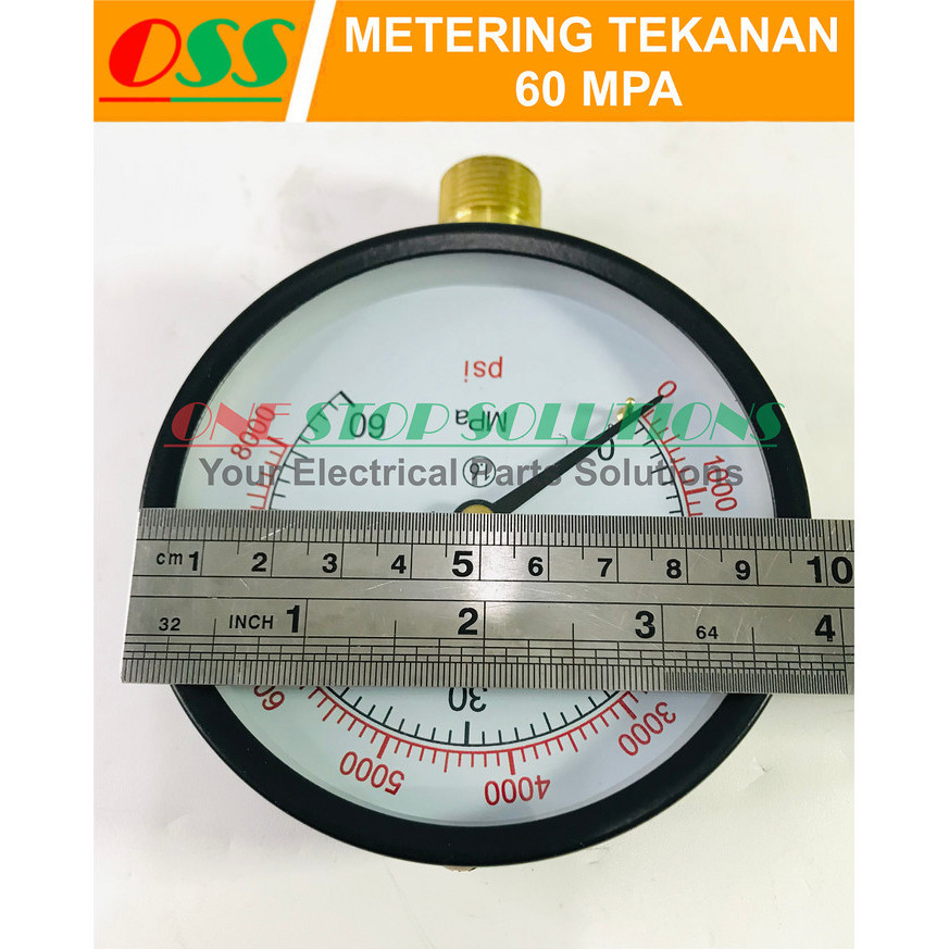 Test Nozzle Pressure Gauge Meter S60H Metering Tekanan 60 Mpa 8000 Psi