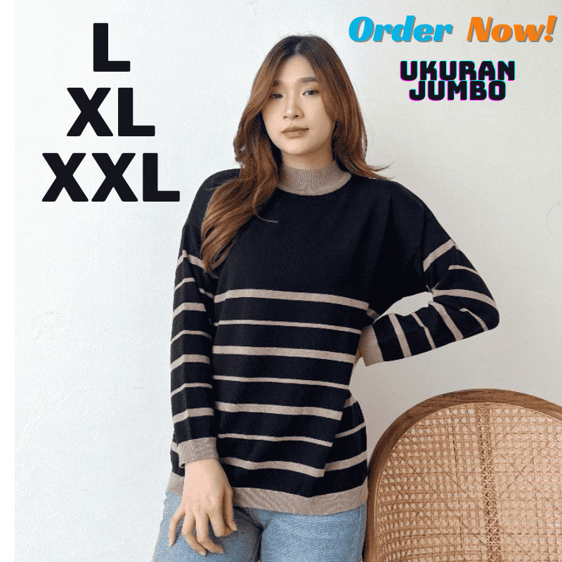 Sweater Halus Wanita SWEATER/ATASAN RAJUT WANITA JUMBO TERLARIS LENGAN PANJANG - FRIDAY KNIT TOPS