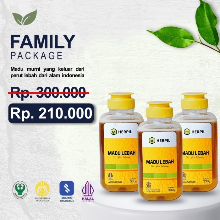 

FAMILY PACKAGE [MADU LEBAH HERPIL] Madu Murni Multiflora 100% Alami