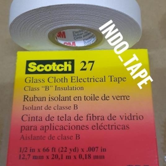 

3M Scotch 27 Glass Cloth Tape / Isolasi Tahan Panas Size 12Mm