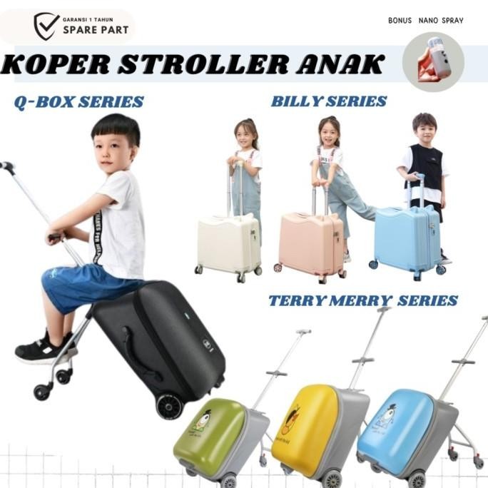 Koper Stroller Anak Lazy Luggage 2 In 1 Koper Duduk Anak Qbox Q-Box