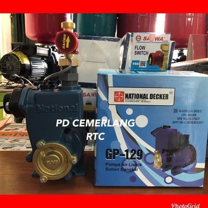 Pompa Pendorong Air Toren Otomatis Flow Switch National Sanyo Shimizu
