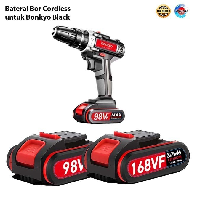 Bonkyo Baterai Bor Tanpa Kabel 98Vf 168Vf Baterai Bor Cordless Bonkyo