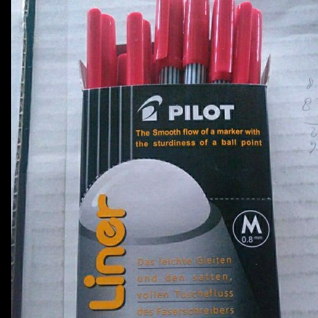 

pulpen pilot ball liner 0.8mm merah 1 pack