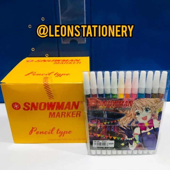 

spidol snowman kecil 12 warna box