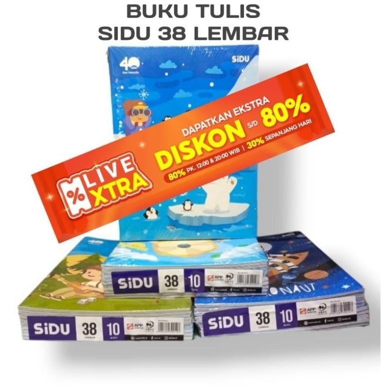 

BUKU TULIS SIDU 38 LEMBAR ISI 10 PCS / BUKU SEKOLAH / BUKU KWARTO TERLARIS