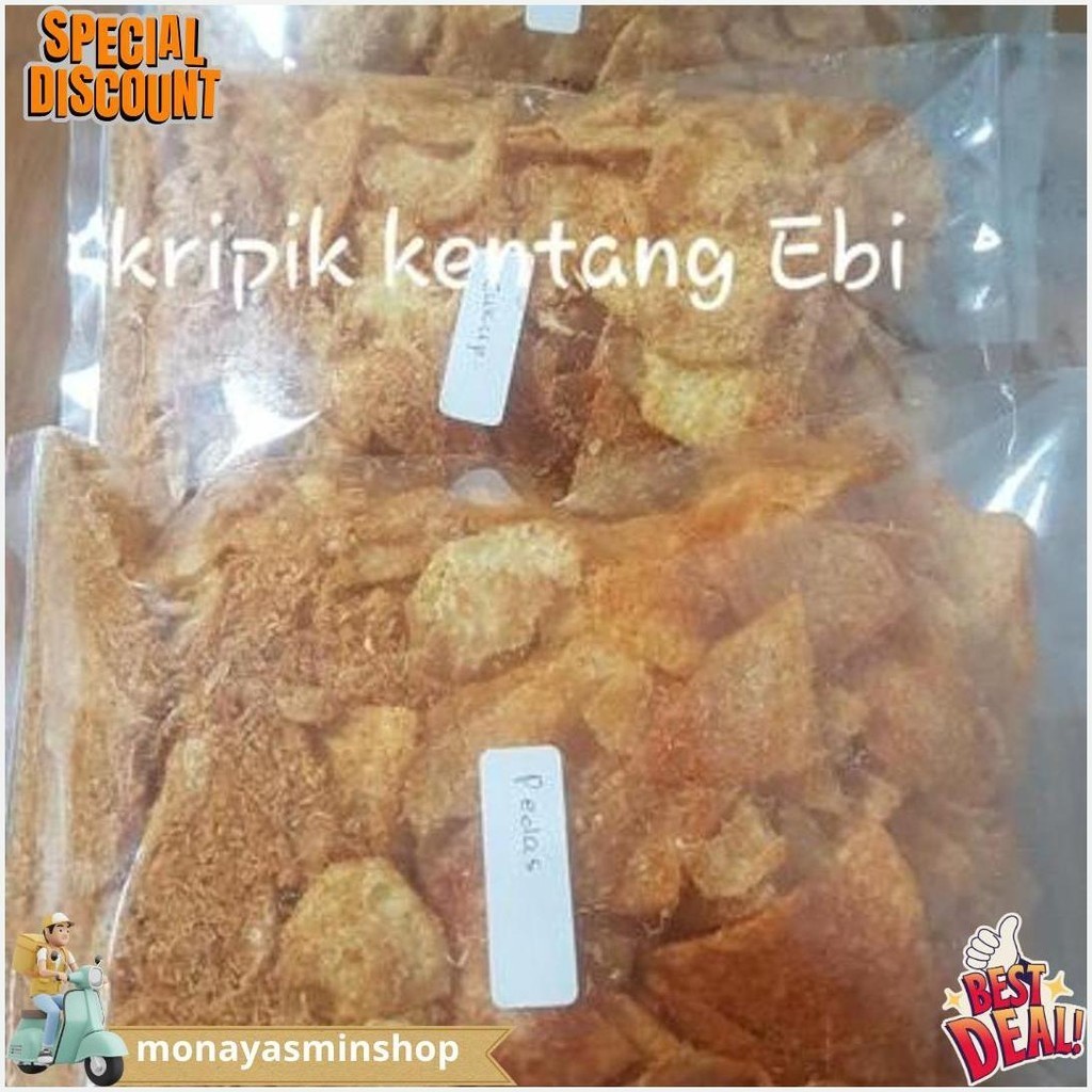 

Keripik Kentang Ebi Dengan Rasa Asin Gurih Dan Pedas Isi 200Gr Bisa Cod