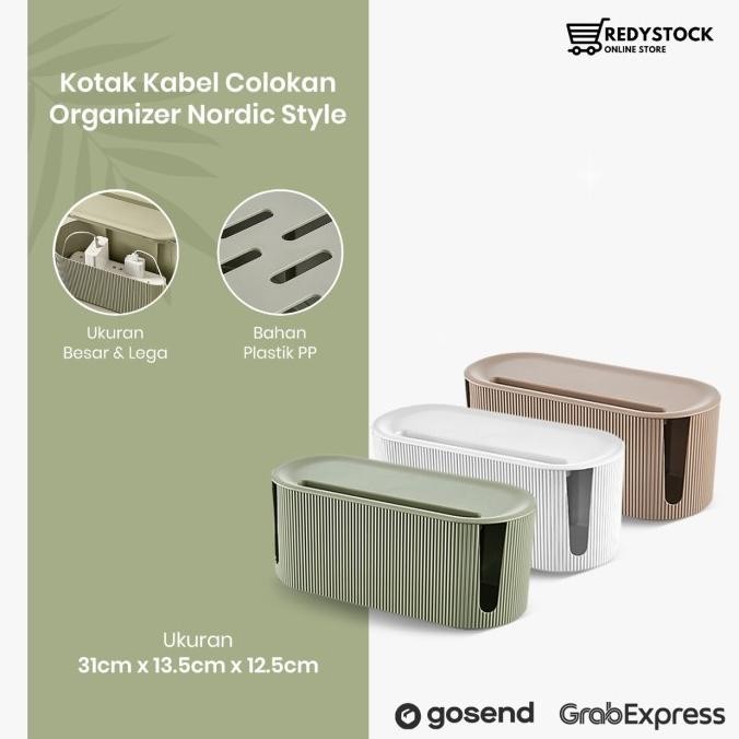 

Kotak organizer kabel charger cable management box Nordic style