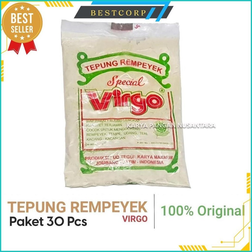 

Tepung Rempeyek Virgo / Tepung Peyek Tepung Bumbu Virgo Paket 30 Pcs Bisa Cod