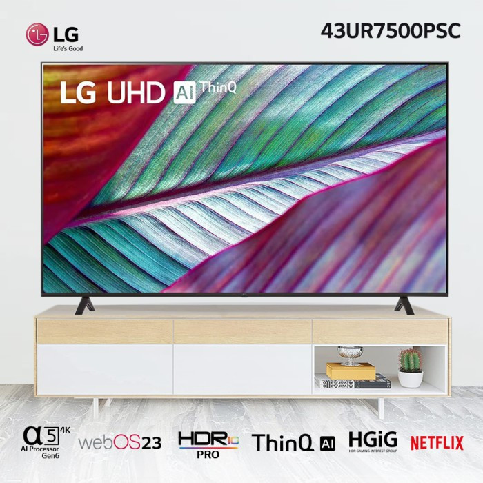 LG 43UR7500 SMART TV UHD 4K 43UR7500PSC THINQ AI 43 INCH