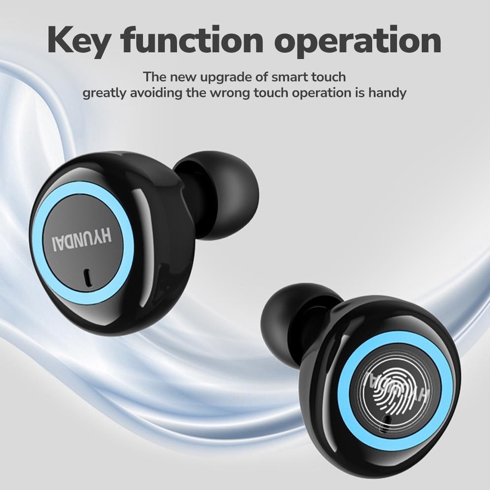 PROMO Hyundai T21 Bluetooth Earphone TWS Headset Earbuds Earphone v5.3 Stereo Bass headset Sport gam