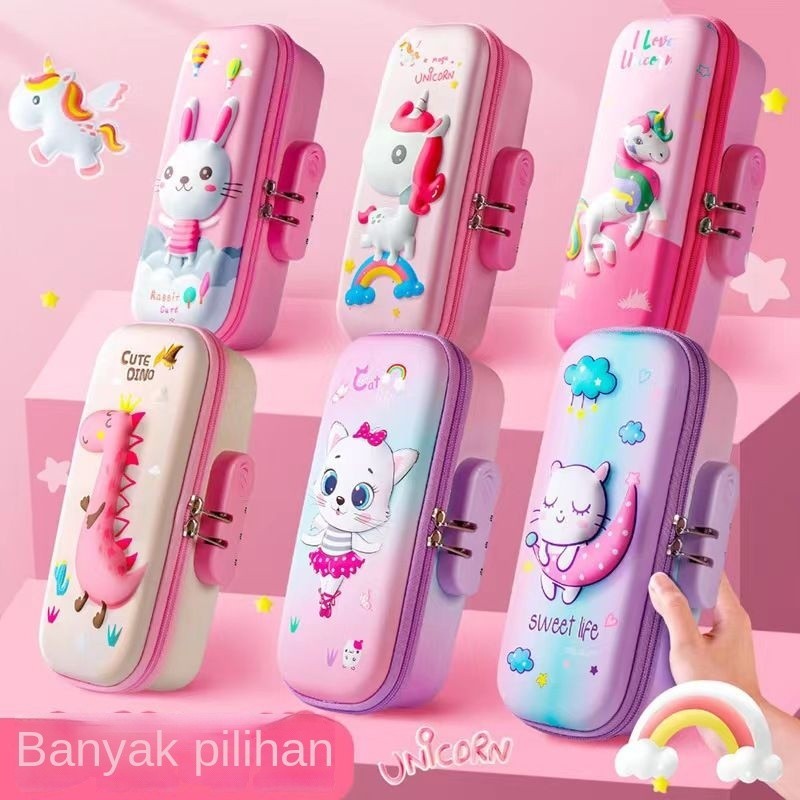

Kotak Alat Tulis Kunci Kata Sandi, Tempat Pensil Kapasitas Besar