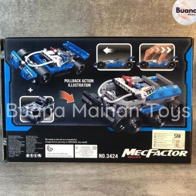 BRICKS DECOOL MECFACTOR MODEL MOBIL EDUKASI ANAK BRICK POLICE CAR 3424