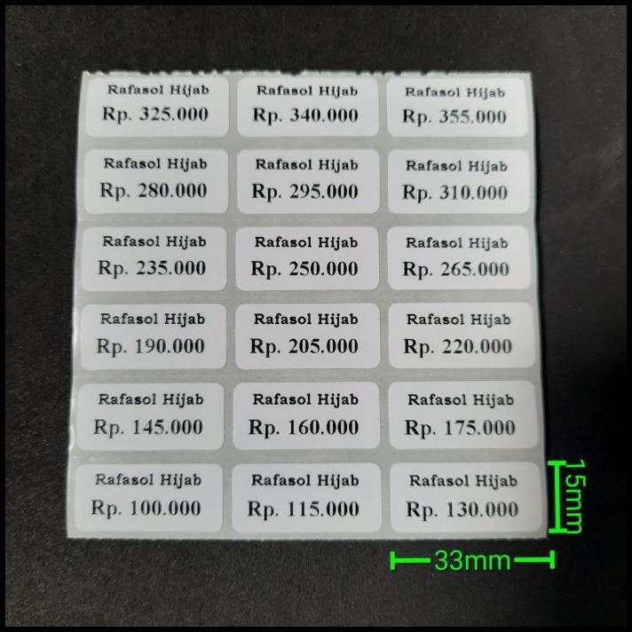 

HOT DEAL CETAK LABEL SEMICOAT 33X15 MM FORMAT MERK DAN HARGA !!!!!!!