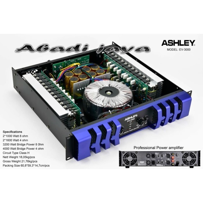 Paling Berkualitas Power Ashley Ev3000 Amplifier Ashley Ev 3000 Original New Termurah