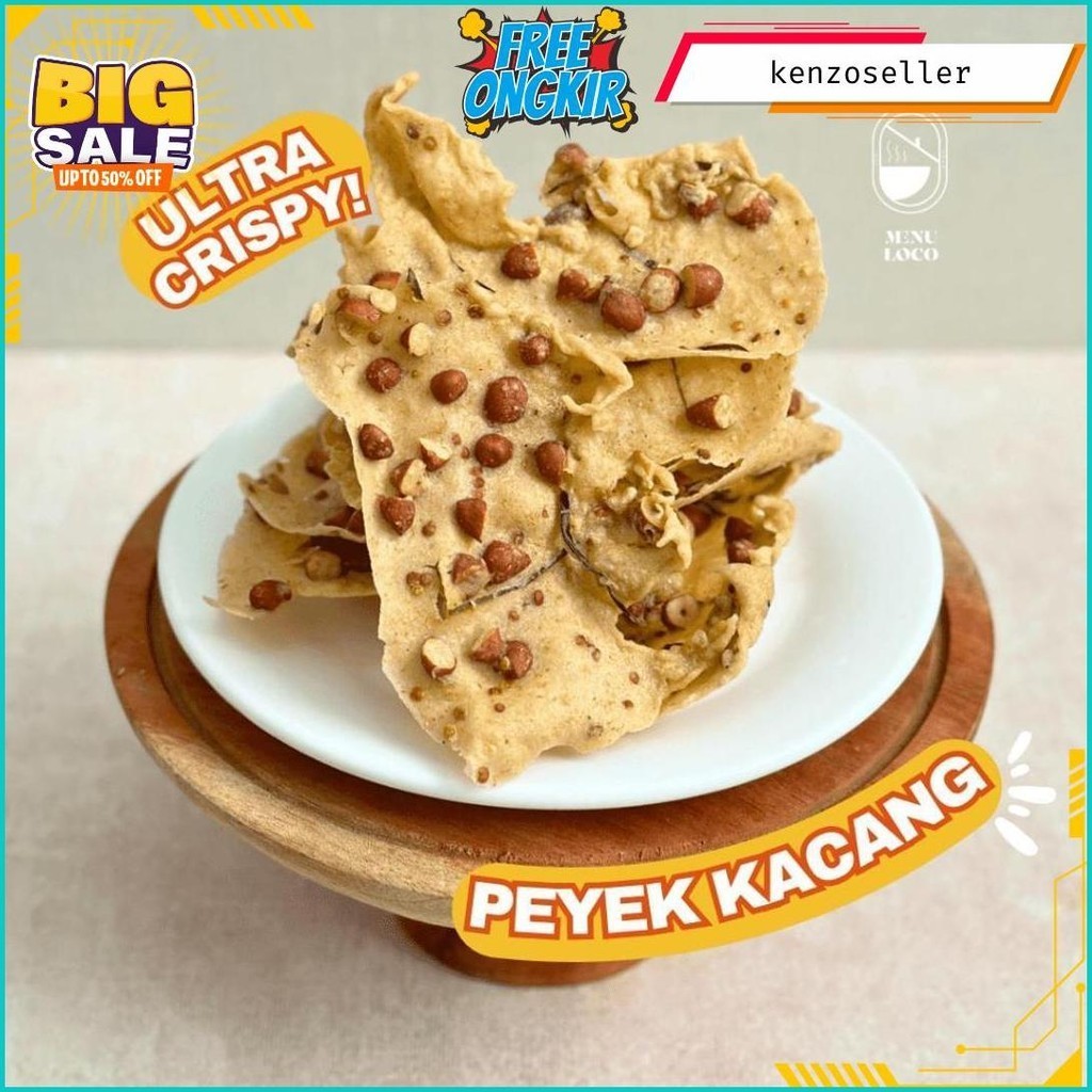 

Peyek Kacang/Teri/Kecepe Rawit Nagih @Menuloco.Id Size Sedang (Pengiriman Luar Kota) Bisa Cod