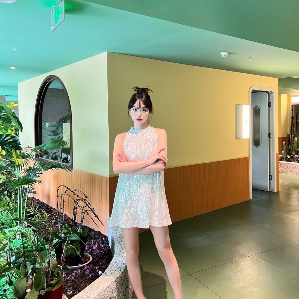 Gaun Rompi Tanpa Lengan Wanita, Rok Pendek Gaun Payet