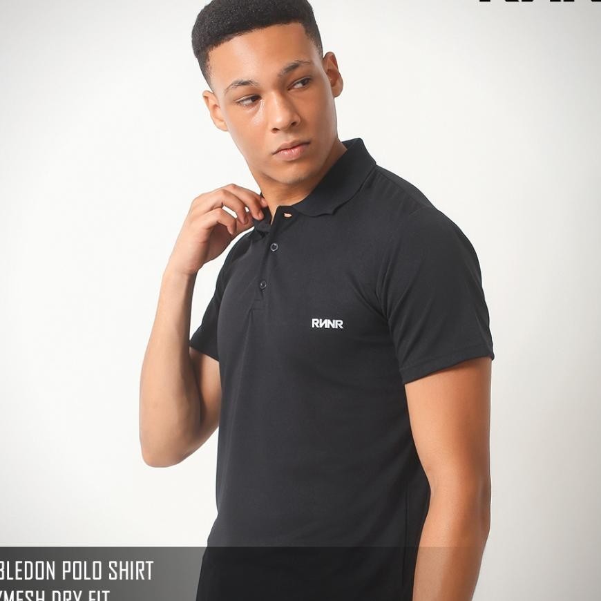 Rnnr Polo Shirt Pria Tenis Golf Kaos Olahraga Laki Wimbledon Dry Fit Tennis Ringan Nyaman Sejuk