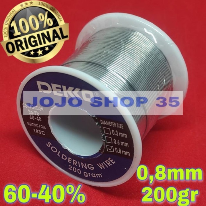 Unik Timah Solder Wire Dekko Deko 0.8Mm 50Gr 0,8Mm 0.8 0,8 Mm 50Gr 200Gram Termurah