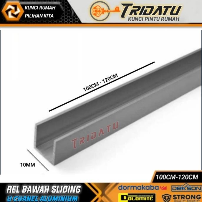 Rel Bawah Pintu Sliding 120Cm Rel Pintu Geser Bawah Chanel U
