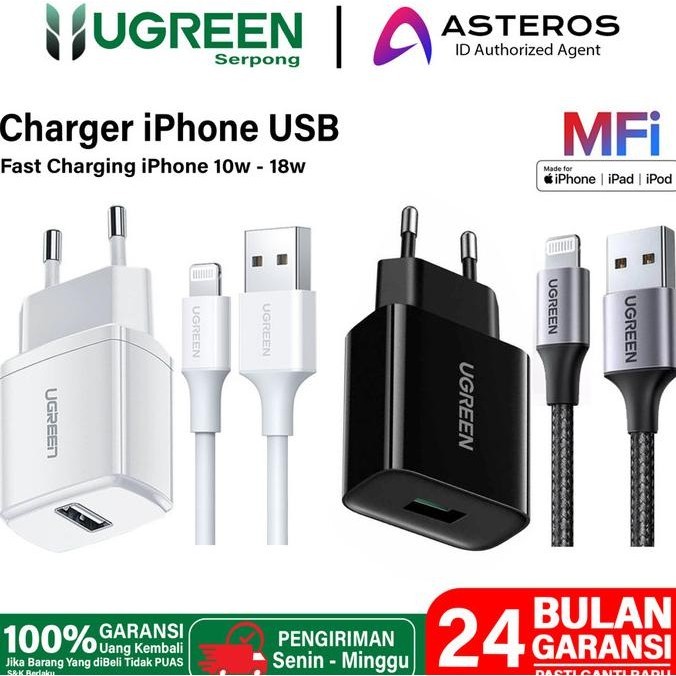 Ugreen Charger Iphone 6 7 8 X Xr Xs Usb Lightning Mfi Fast Charging