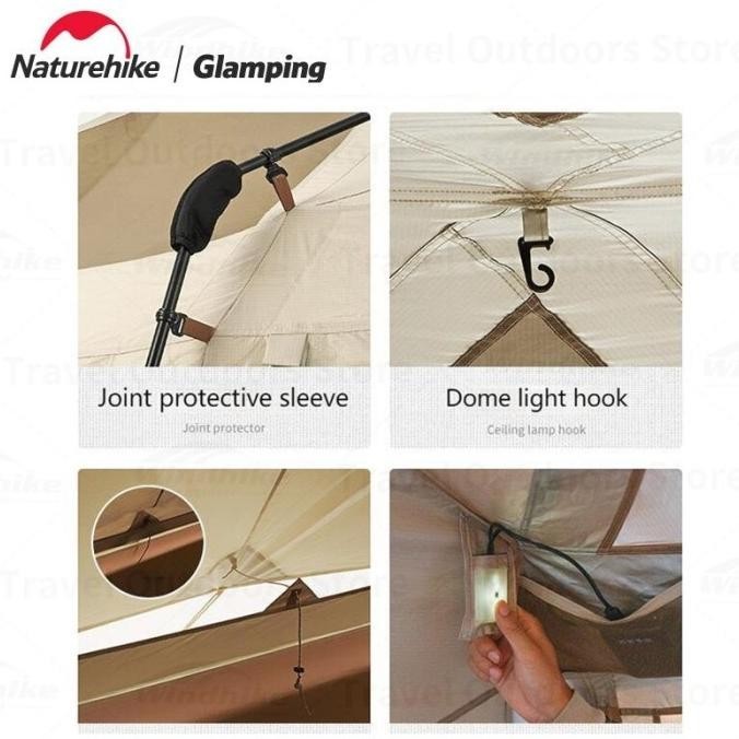 Naturehike Tenda Glamping Village 17 Cnh22Zp021 Roof Ridge Automatic  Ready