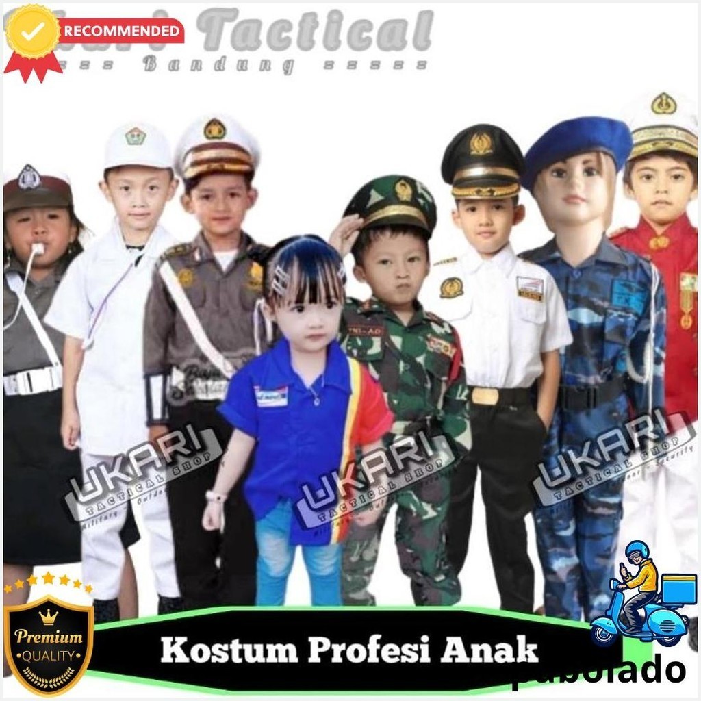 TERLENGKAP BAJU POLISI ANAK KECIL MASINIS POCIL KOSTUM PROFESI ANAK TENTARA ARMY INDOMARET ALFAMART 