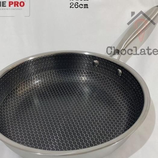 Home Pro Frypan Wajan Stainless Steel Honeycomb