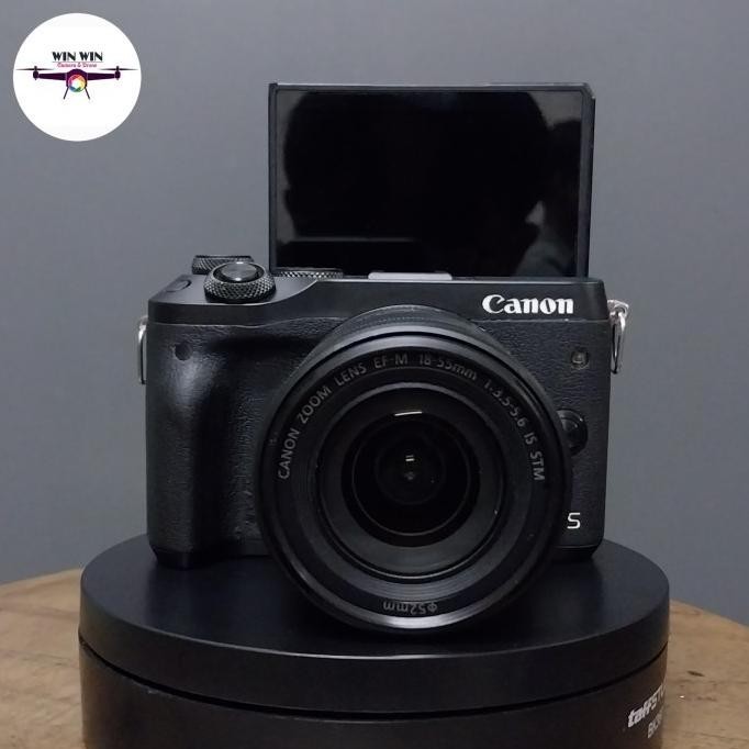 Kamera Camera Mirrorless Canon Eos M6 Lensa Canon Ef-M 18-55 Is Stm Original