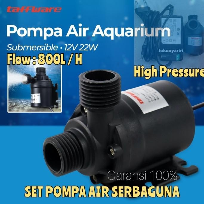 Pompa Air Celup Dc 12V + Adaptor 12V - Pompa Air Mini Celup Aquarium