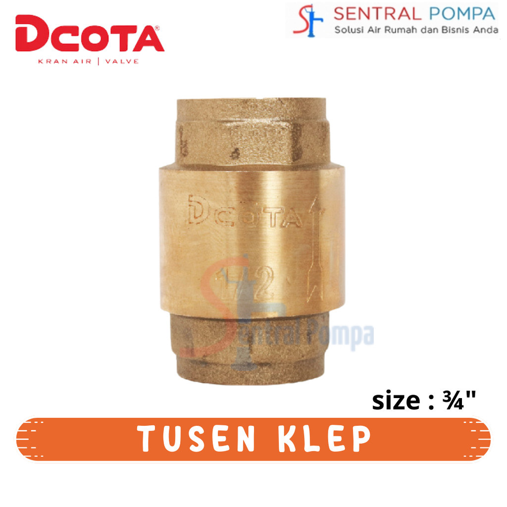 DCOTA Tusen Klep Kuningan 3/4" Tesen Klep 3/4 inch | Sentral Pompa